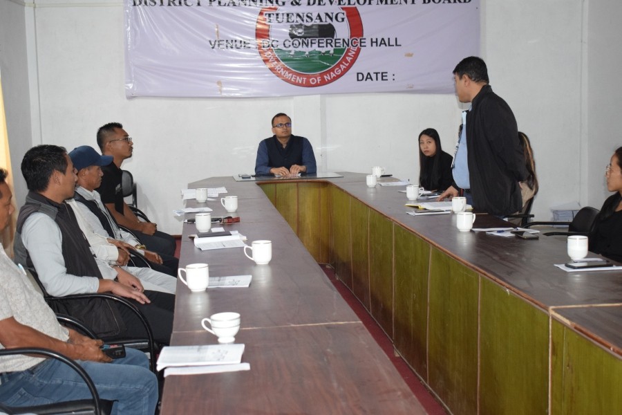 Members of the Tuensang District Skill Committee interacting at their meeting at DC’s Conference Hall Tuensang on September 23. (DIPR Photo)